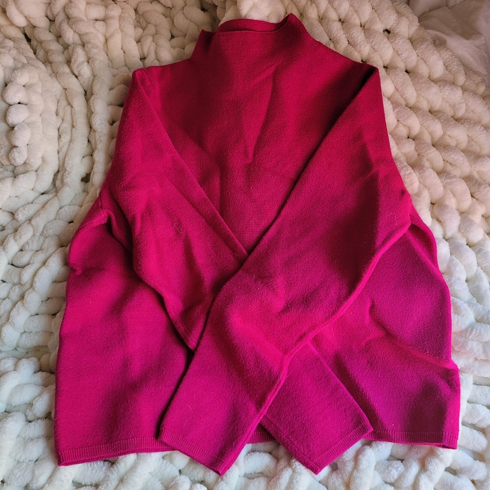 MNG gorgeous raspberry pink mock neck sweater Size Small